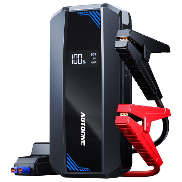 Portable 12V 6000A Peak Car Jump Starter W/ LED Light