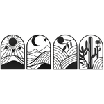 4-Piece Metal Wall Art Decor