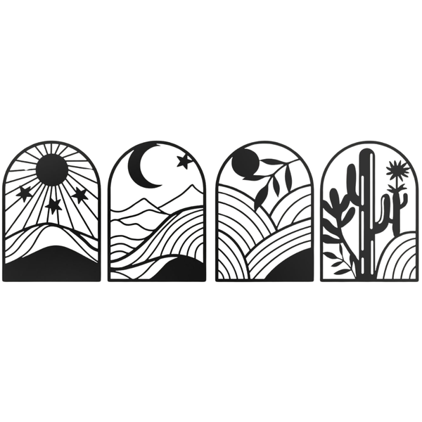 4-Piece Metal Wall Art Decor