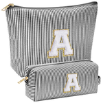 2-Piece YOOLIFE Personalized Initial Makeup Bag Set