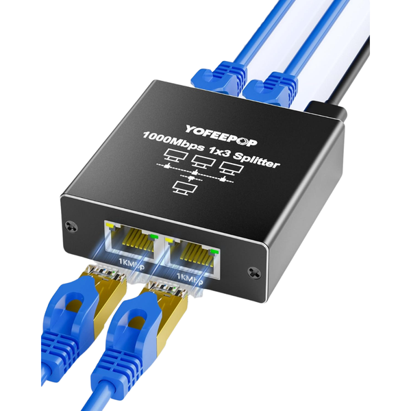 1 To 3 Gigabit Ethernet Splitter 1000Mbps RJ45 LAN Network Adapter With 3 Ports