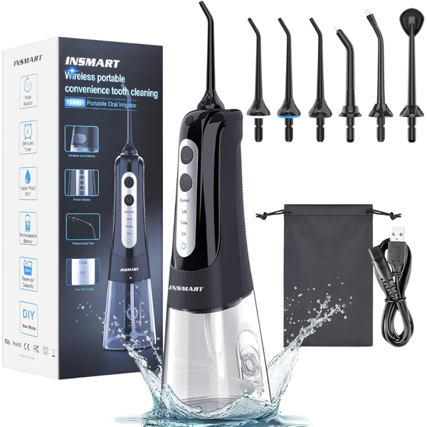300ML Rechargeable Cordless Water Dental Flosser With 6 Cleaning Modes