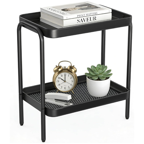 NobleForm 2-in-1 2-Tier End Table With Storage Shelves