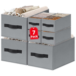 7-Pack Criusia Closet Organizer Bins With Handles, 2 Sizes Shelf Organizers