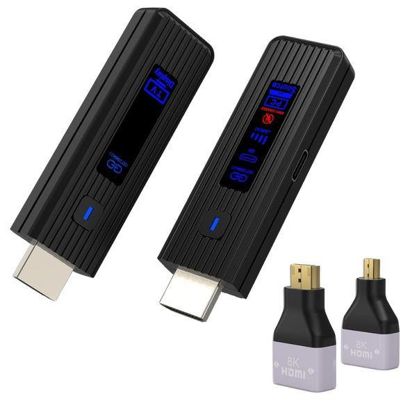 Wireless HDMI Extender Transmitter & Receiver With LED Display