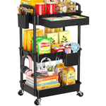 3-Tier Sunally Wide Rolling Storage Cart W/ Removable Drawer (3 Colors)