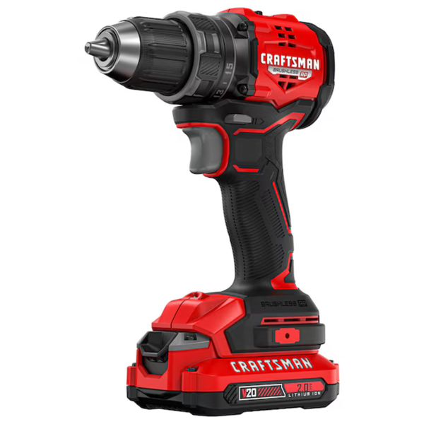 Craftsman 20V Max 1/2" Keyless Brushless Cordless Drill W/ Batteries & Charger
