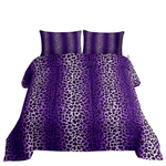 King Size Purple Leopard Print Comforter Set