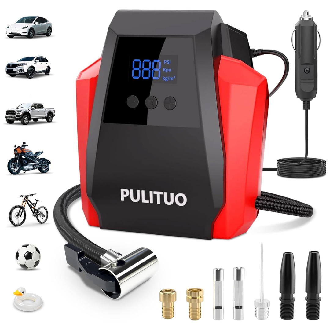 12V DC Portable Tire Inflator Air Compressor with Digital Pressure Gauge