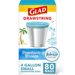 80-Count Glad Odorshield 4-Gal Drawstring Trash Bags
