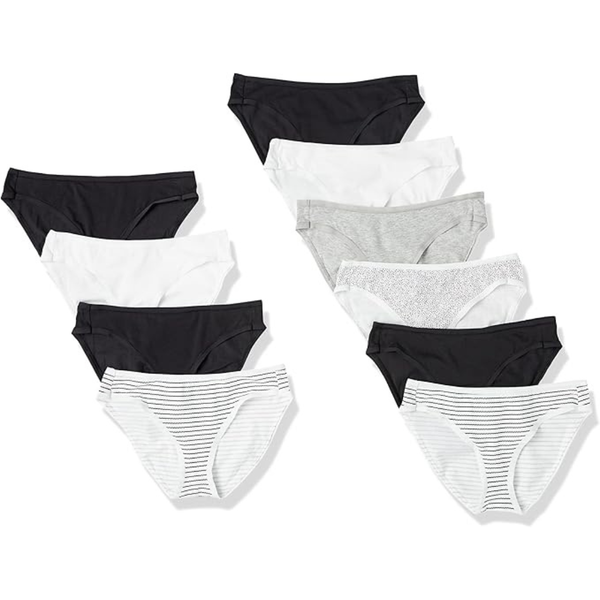 10-Pack Amazon Essentials Women's Breathable Cotton Bikini Brief Underwear