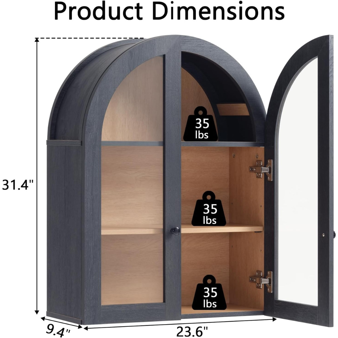 Bathroom Arched Wall Cabinet Over The Toilet Storage Cabinet