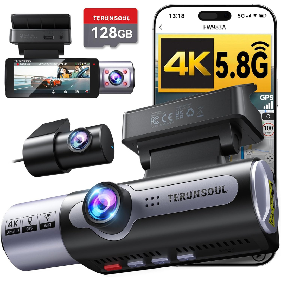 4K Full HD 3 Channel Front and Rear Dash Camera