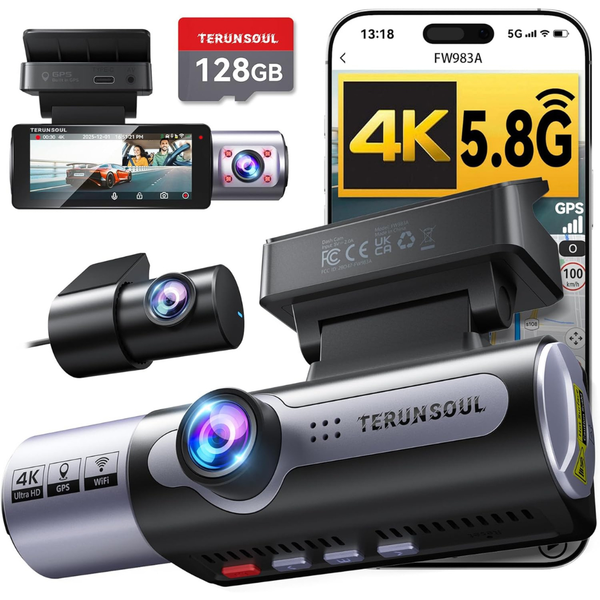 4K Full HD 3 Channel Front and Rear Dash Camera