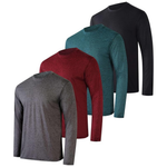 4-Pack Real Essentials Men's Long Sleeve Dry Fit T Shirts (select sizes)