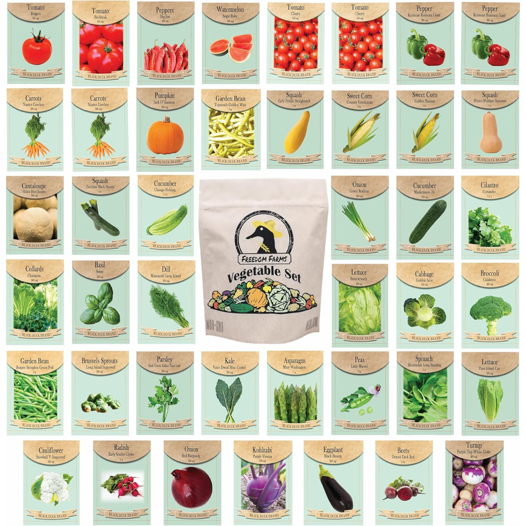 43-Pack Assorted Vegetable & Herb Seeds with Mylar Storage Bag