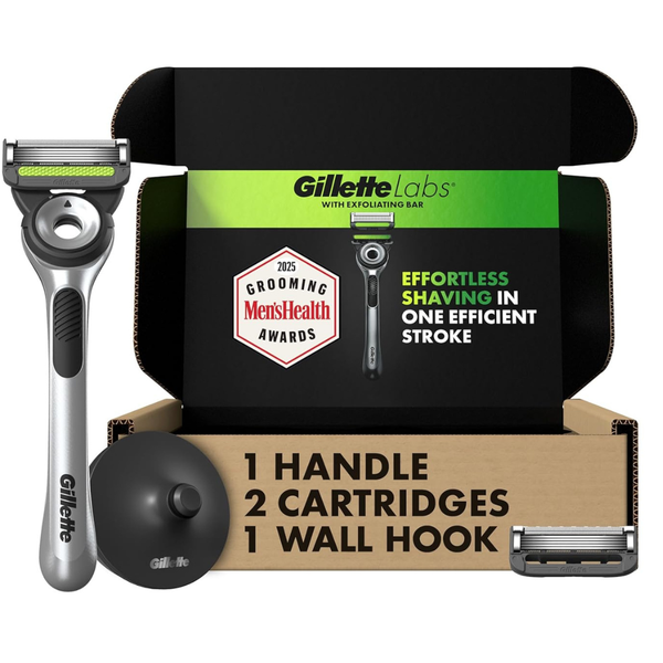 Gillette Labs with Exfoliating Bar Men's Razor Handle w/2x 5-Blade Refills
