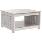 Yitahome Rustic Wood Square Coffee Table with Storage