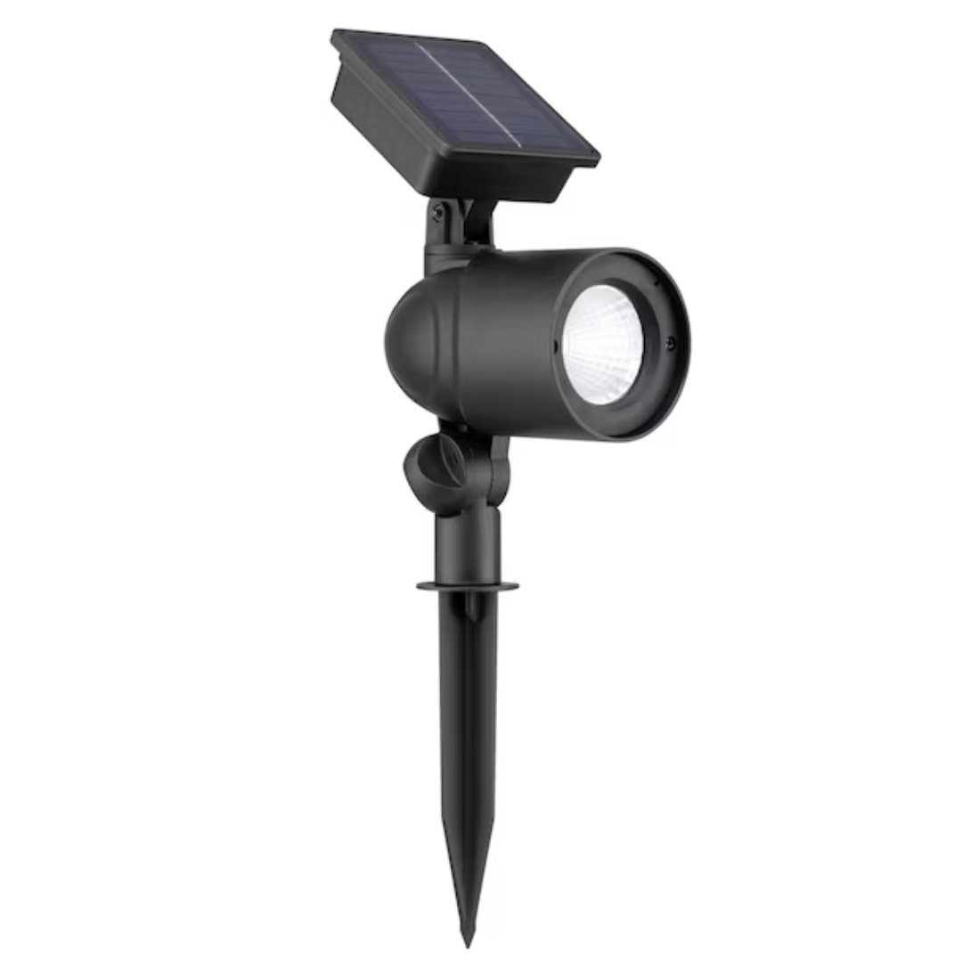 Harbor Breeze 30 -Lumens Matte Black Warm White Solar LED Spot light