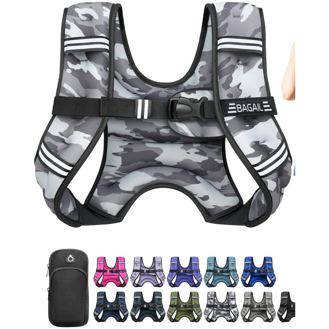 10Lb Women's Comfort-Fit Weighted Vest w/ Detachable Phone Pouch (Various)