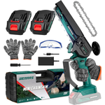 6" Handheld Cordless Mini Chainsaw with 2 Batteries