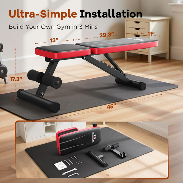 Nicepeople Adjustable Weight Bench w/ 8 Backrests (660lbs Capacity)
