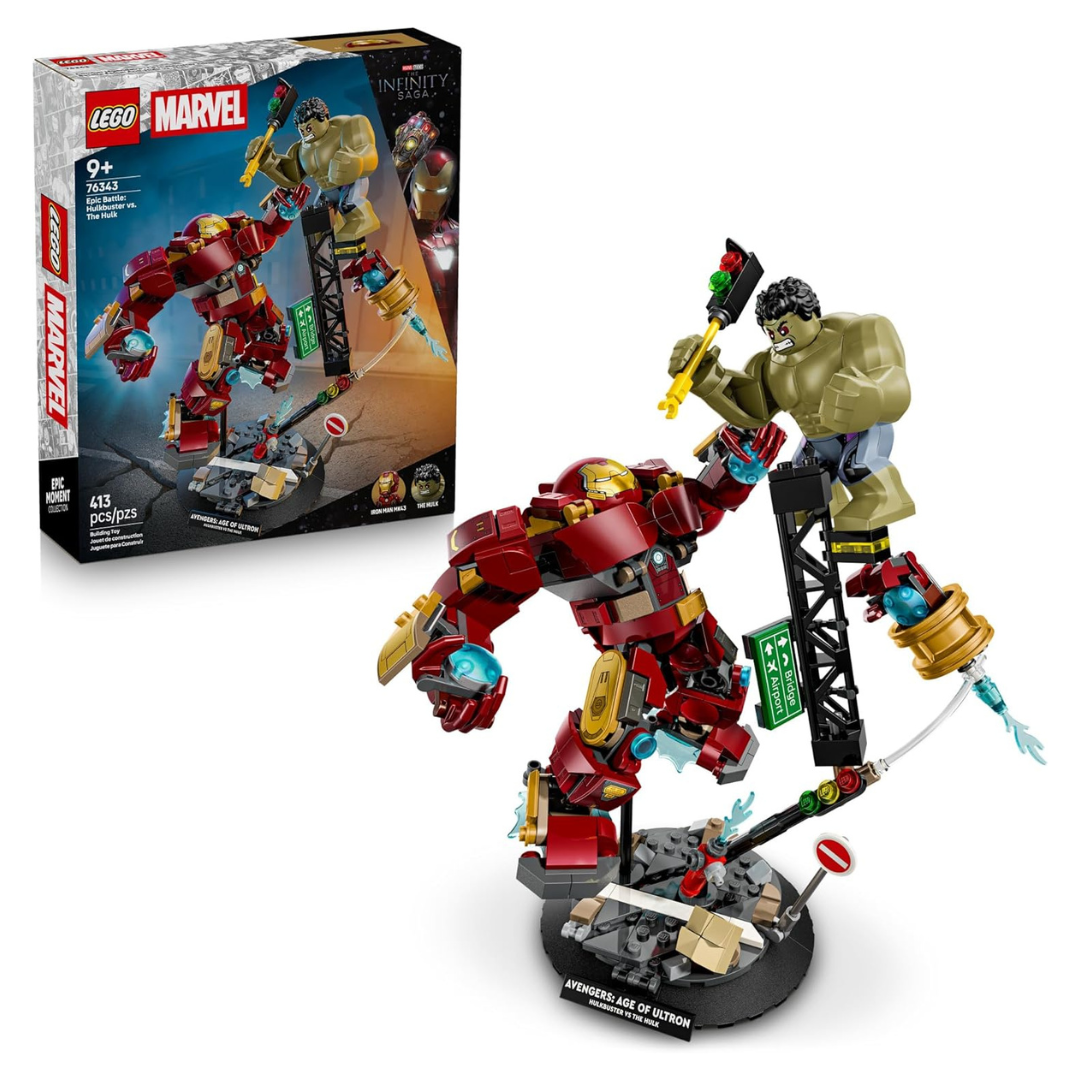 413-Piece LEGO Marvel Epic Battle: Hulkbuster Vs. The Hulk Building Set (76343)