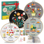 4-Pack Meyocky Beginner Embroidery Kit With 31 Stitches