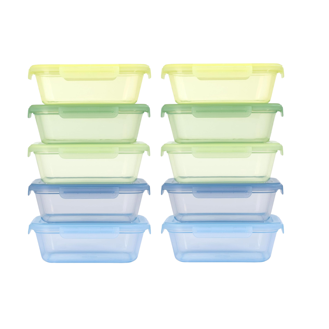 10-Piece 4.5 Cup Plastic Reusable Food Containers Set W/ Lids (Various)