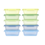 10-Piece 4.5 Cup Plastic Reusable Food Containers Set W/ Lids (Various)