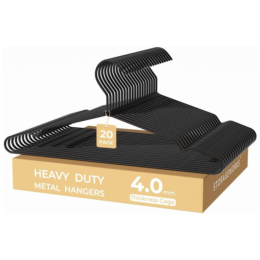 20-Pack 4mm Super Thick Metal Wire Hangers