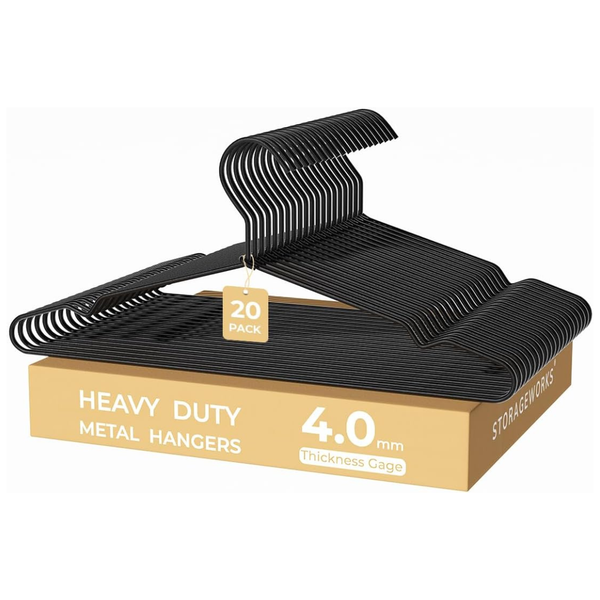 20-Pack 4mm Super Thick Metal Wire Hangers