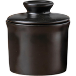 6.5 oz Modern Black Butter Dish With Lid