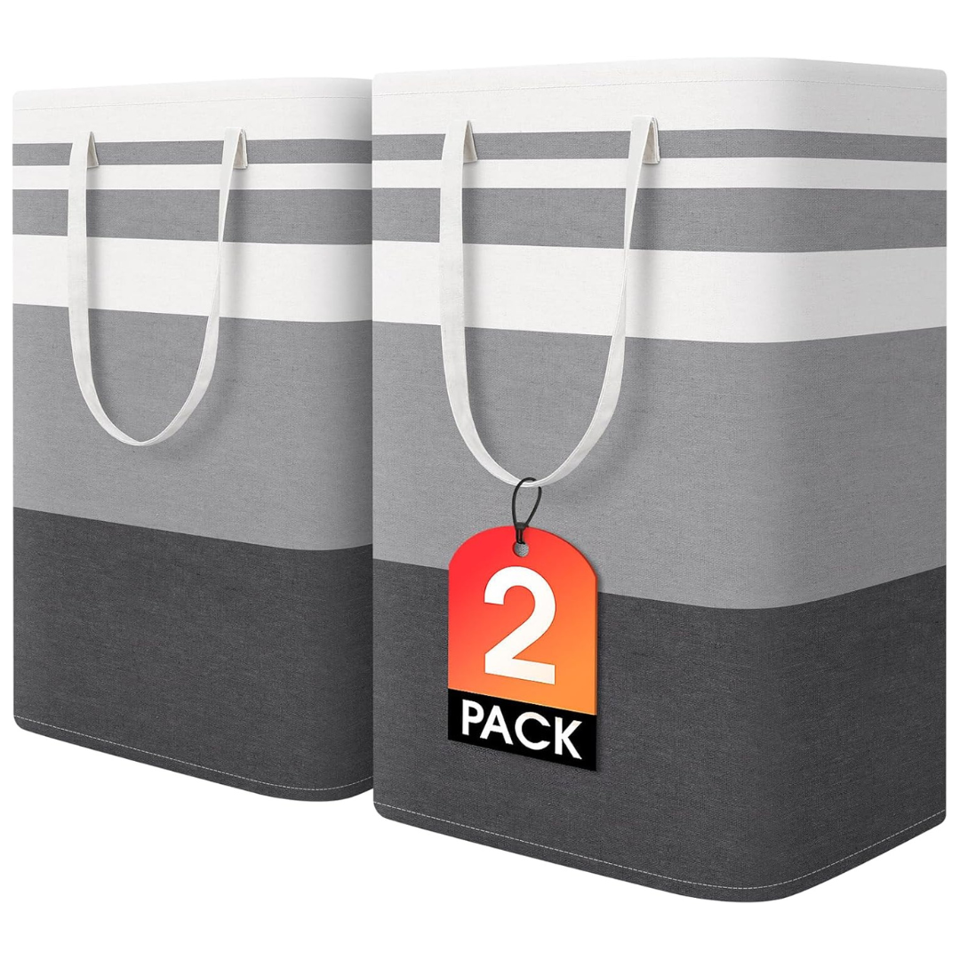 2-Pack 75L Waterproof Freestanding Laundry Baskets