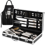 21-Piece Kaluns Premium Stainless Steel Grill Set w/ Aluminum Case & Apron