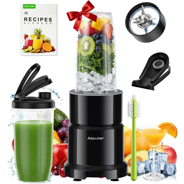 Abuler 1200W Personal Blender w/ 2 BPA-Free 20oz Portable Cups