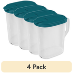 4-Pack Mainstays 1 Gallon Oval Pitcher with Flip-Top Spout