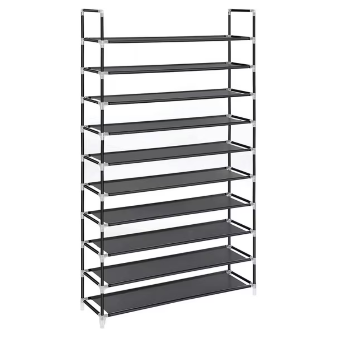 Ktaxon Portable 10-Tiers Shoe Rack, Black Finish