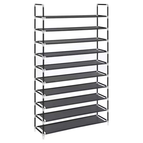 Ktaxon Portable 10-Tiers Shoe Rack, Black Finish