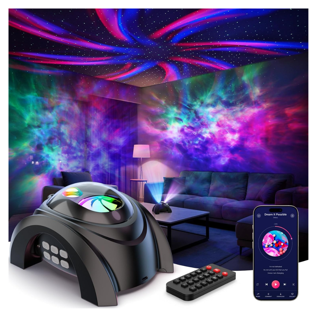 Rossetta Dual Lens Star Galaxy Projector With White Noise & Bluetooth Speaker