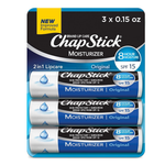3-Pack 0.15 oz ChapStick Moisturizer Original Lip Balm Tubes