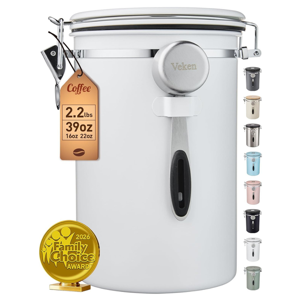 39-Oz Large Airtight Stainless Steel Food Storage Container (4 Colors)