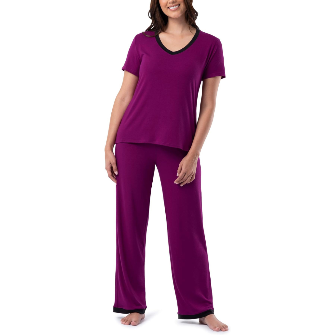 2-Piece Fruit Of The Loom Women's Tee And Pant Sleep Sets