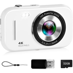 48MP Point & Shoot 4K Digital Camera W/ 32GB Card & Reader (2 Colors)