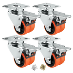 4-Pack 2" Dual Caster Wheels With Brake (Up To 450lbs)