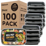 100-Pack 24oz Meal Prep Containers With Lids Microwave