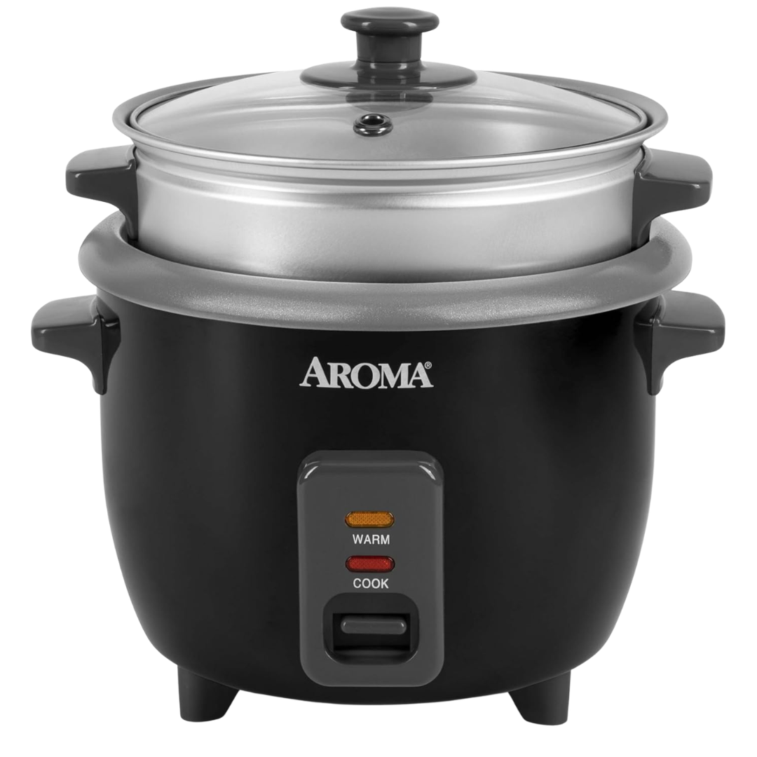 Aroma Housewares 6-Cup Cooked/3-Cup Uncooked Rice Cooker & Steamer