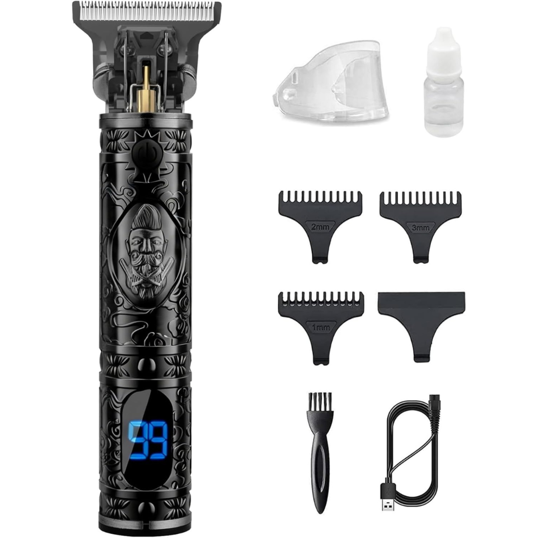 Cordless Rechargeable Zero Gapped Beard Trimmer Shaving Kit W/ LCD Display