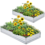 2-Pack Mofesun Galvanized Metal Raised Bed Garden Kit (4 X 8 X 1ft)