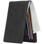 Men's Minimalist Leather Slim Bifold Wallet W/ ID Window (Various)